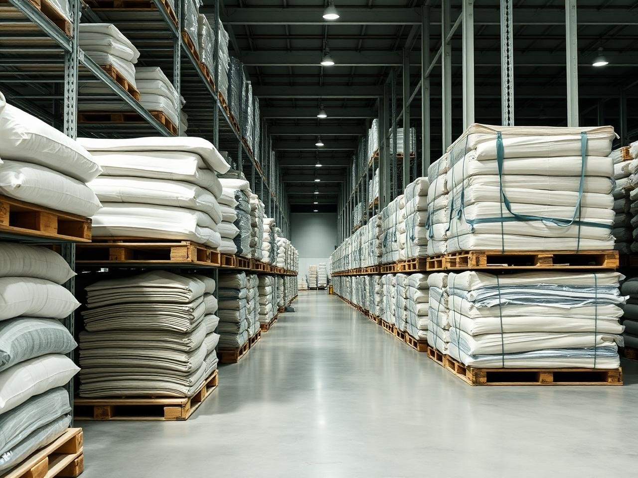 Stock de textiles préparé pour des associations