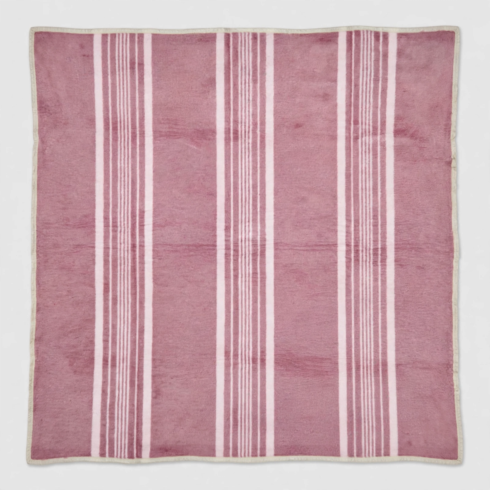 Couverture Polaire Double Face Rose Poudré Blanc