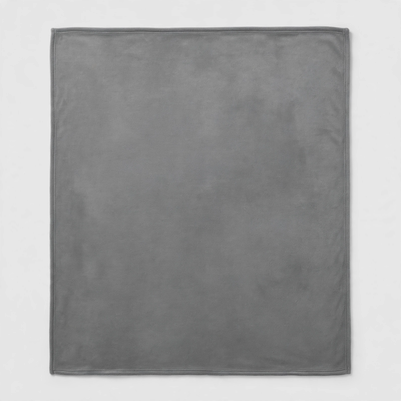 Couverture polaire double face unie gris clair et gris foncé