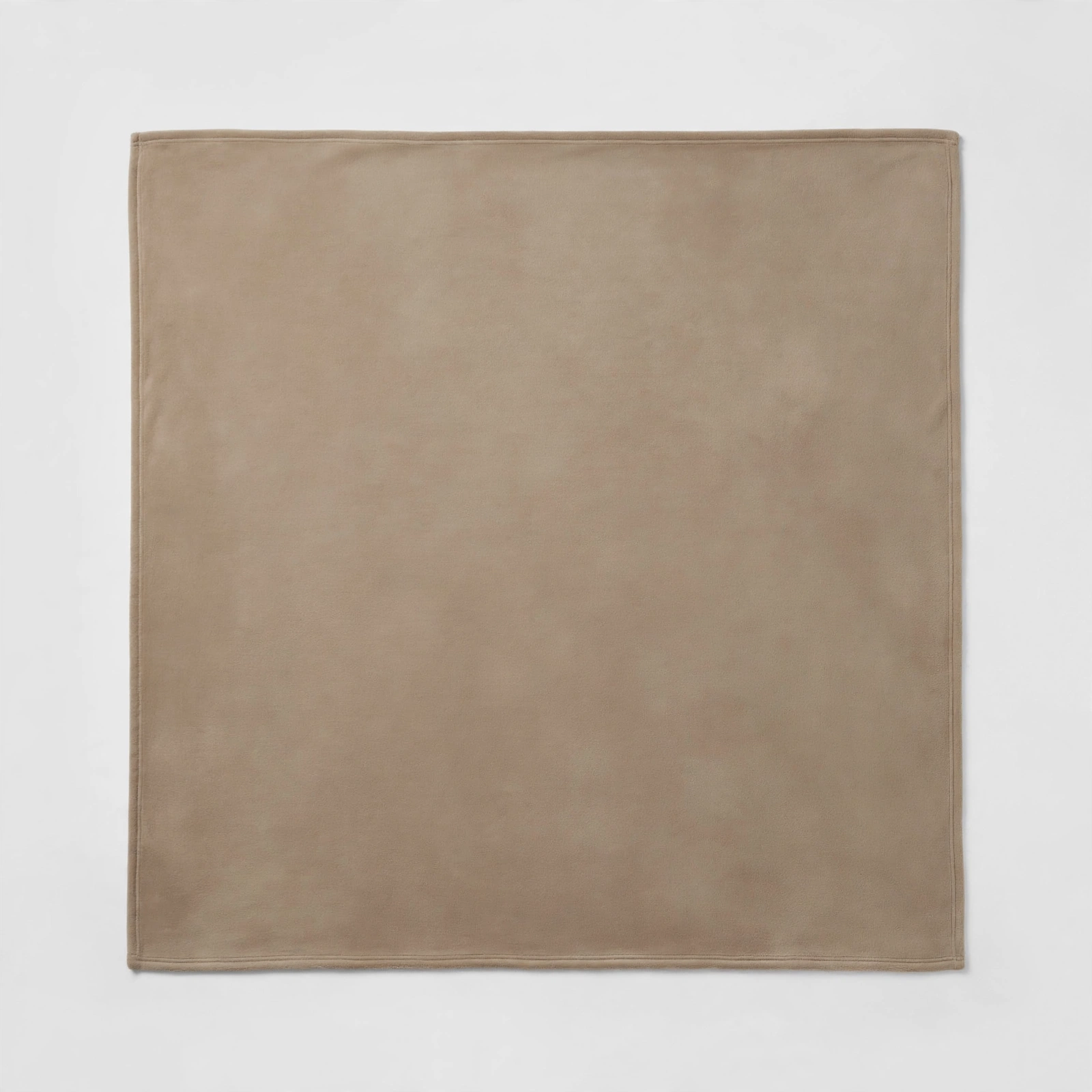 Couverture Polaire Double Face Unie Beige Marron Taupe