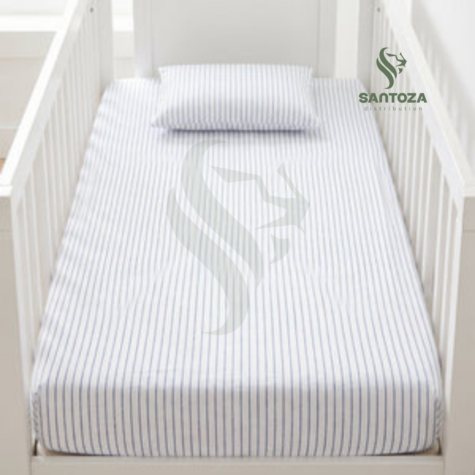 Set draps bébé Rayures et Vagues (drap-housse + taie, 2ème offert)