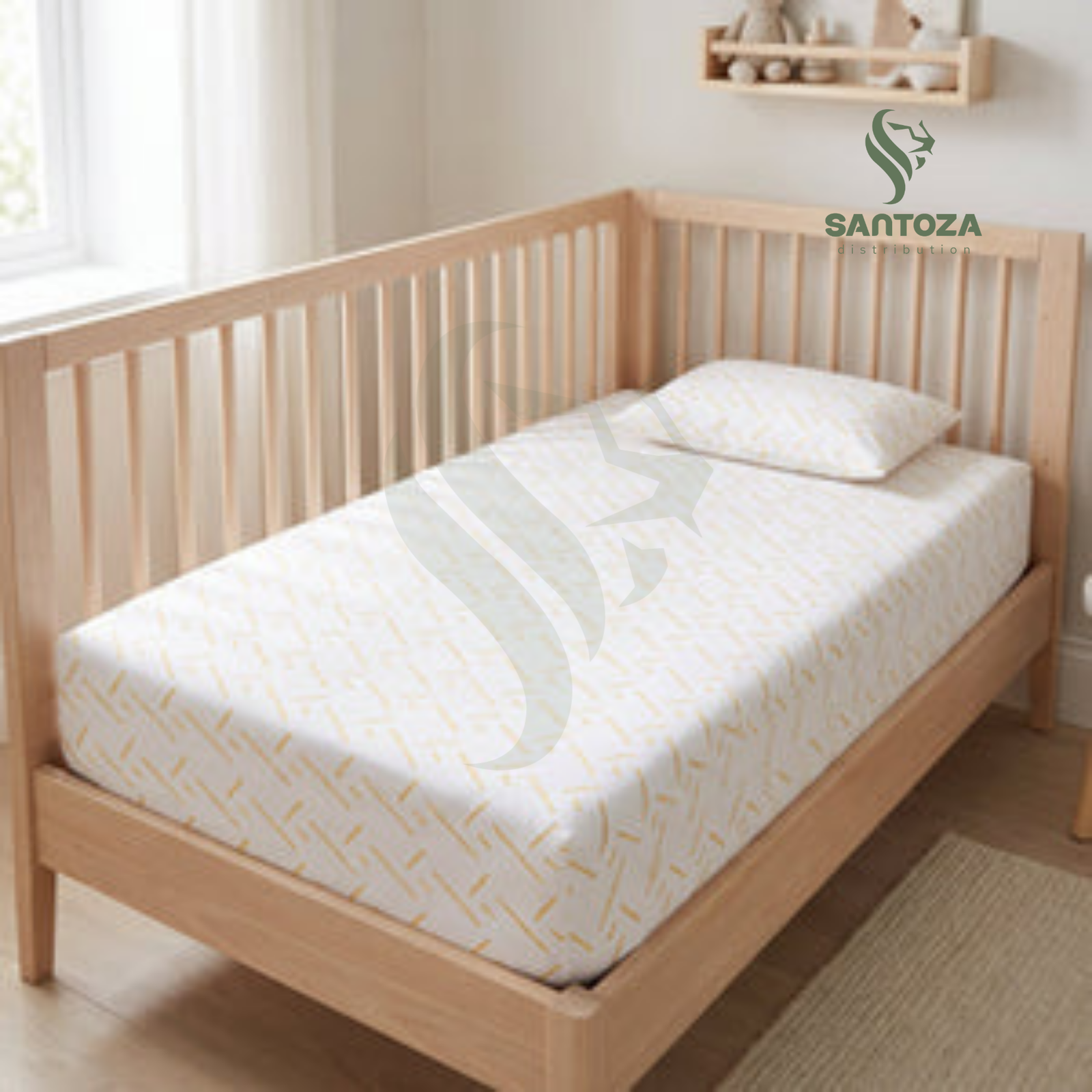Set draps bébé Bleu Serenity (drap-housse + taie, 2ème offert)