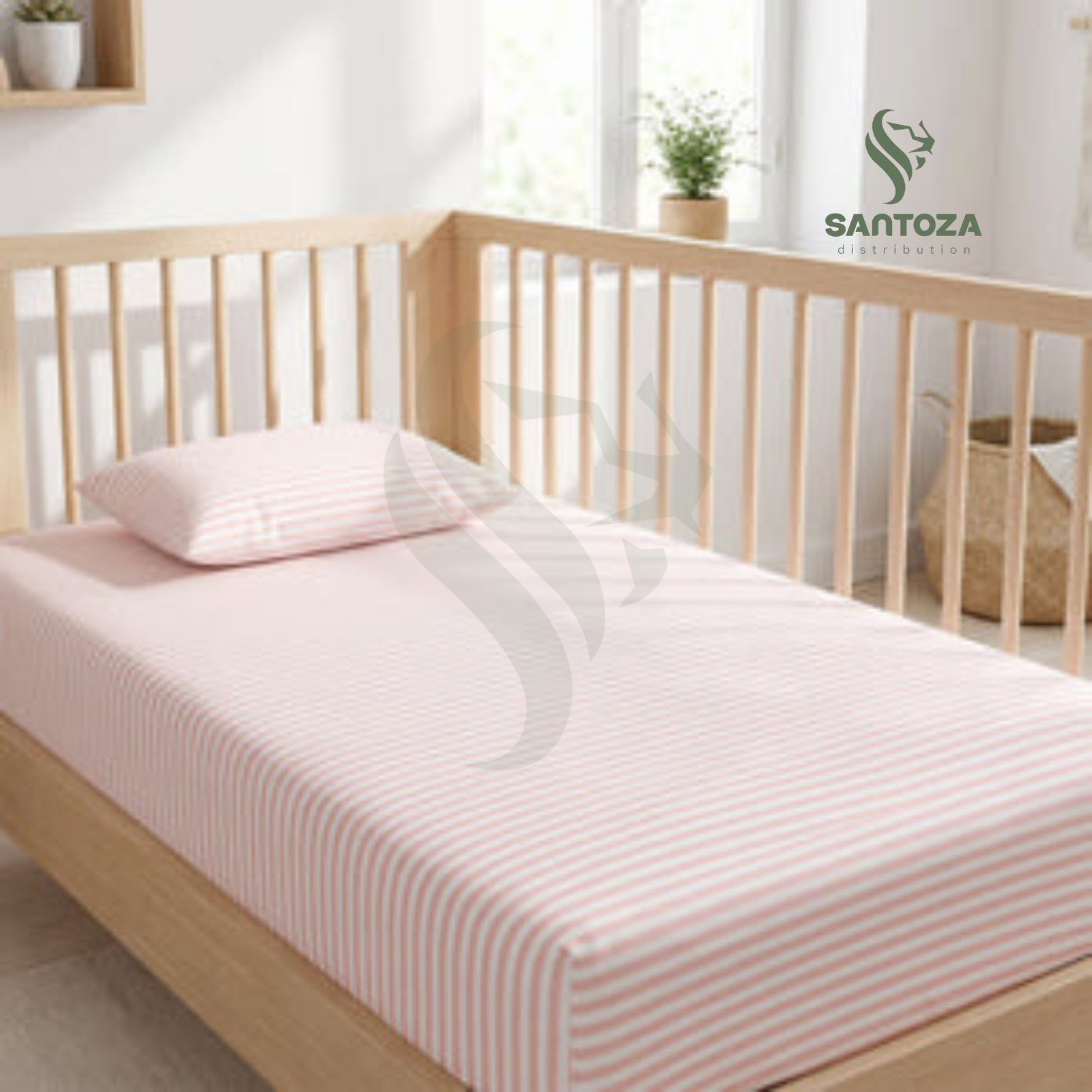 Set draps bébé Mélodie Rose (drap-housse + taie, 2ème offert)