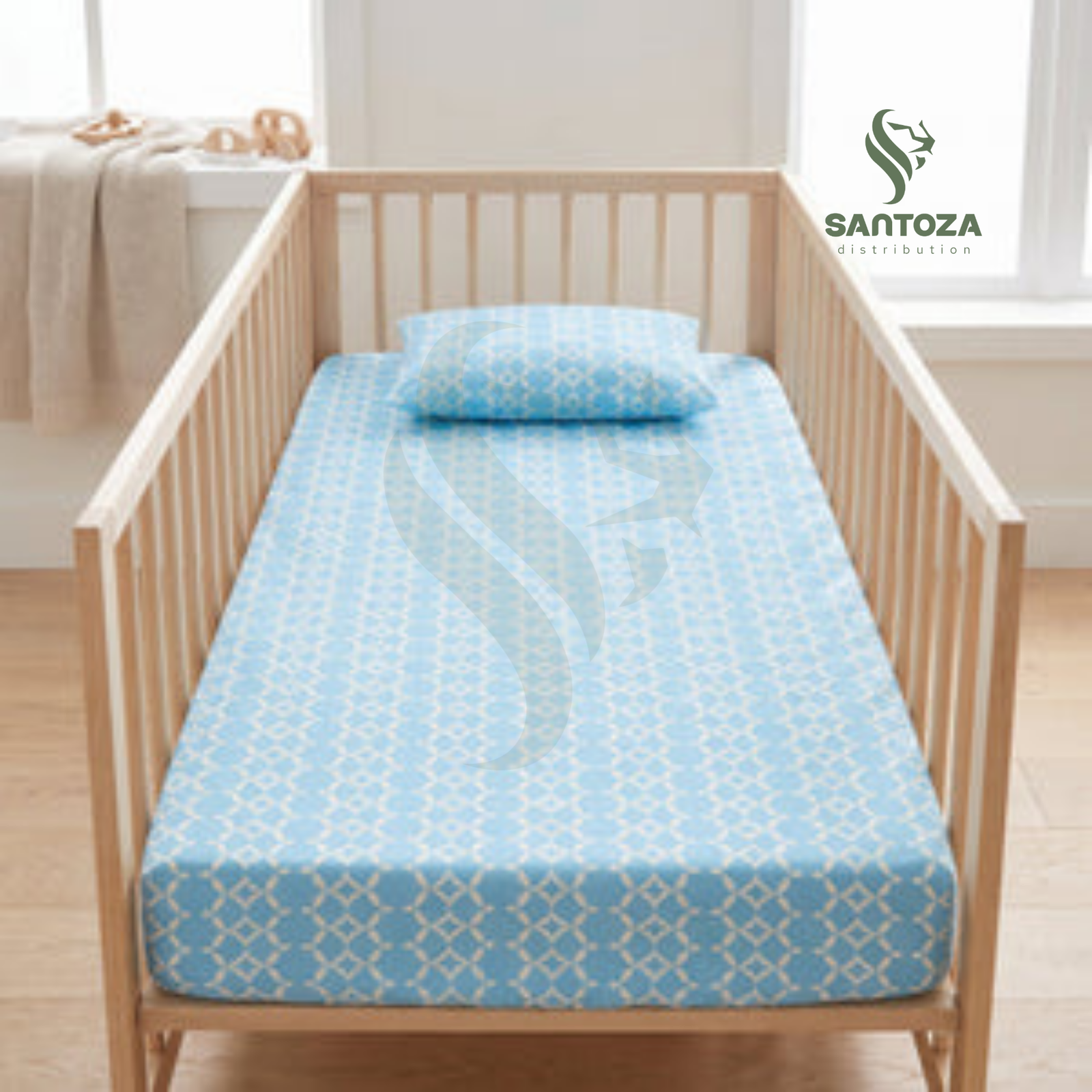 Set draps bébé Harmonie Géométrique (drap-housse + taie, 2ème offert)