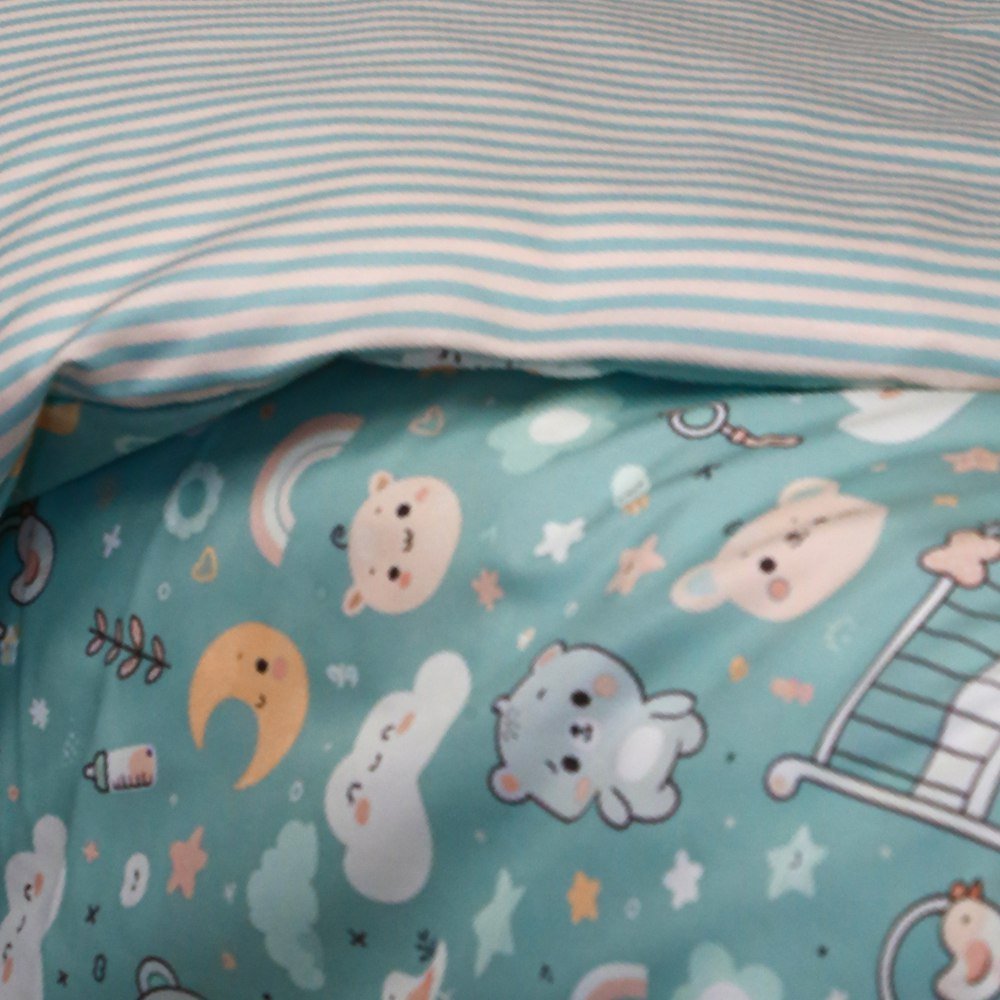 Housse de couette bébé Nuit Étoilée 115×130 + taie d'oreiller assortie