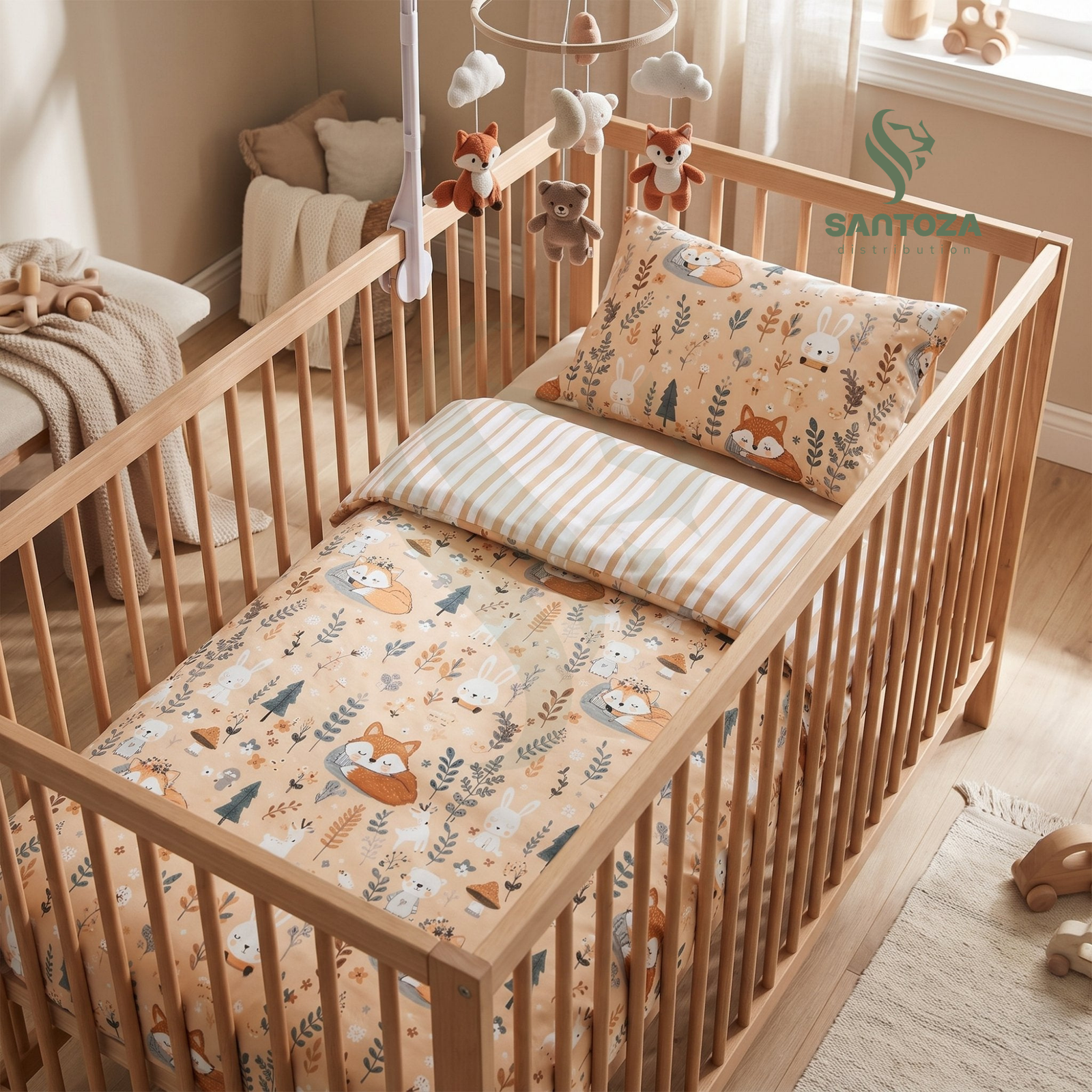 Housse de couette bébé Jungle en Fête 115×130 + taie