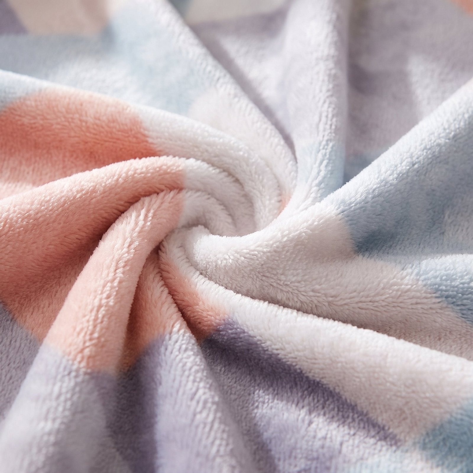 Couverture flanelle unie Bleu Ciel