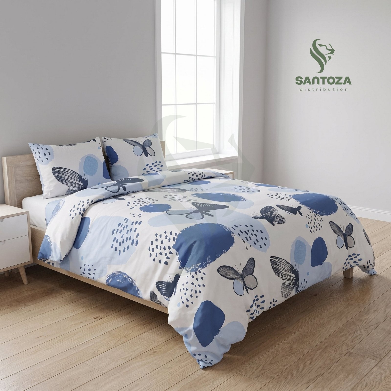 Housse de couette jacquard Ball Bleu