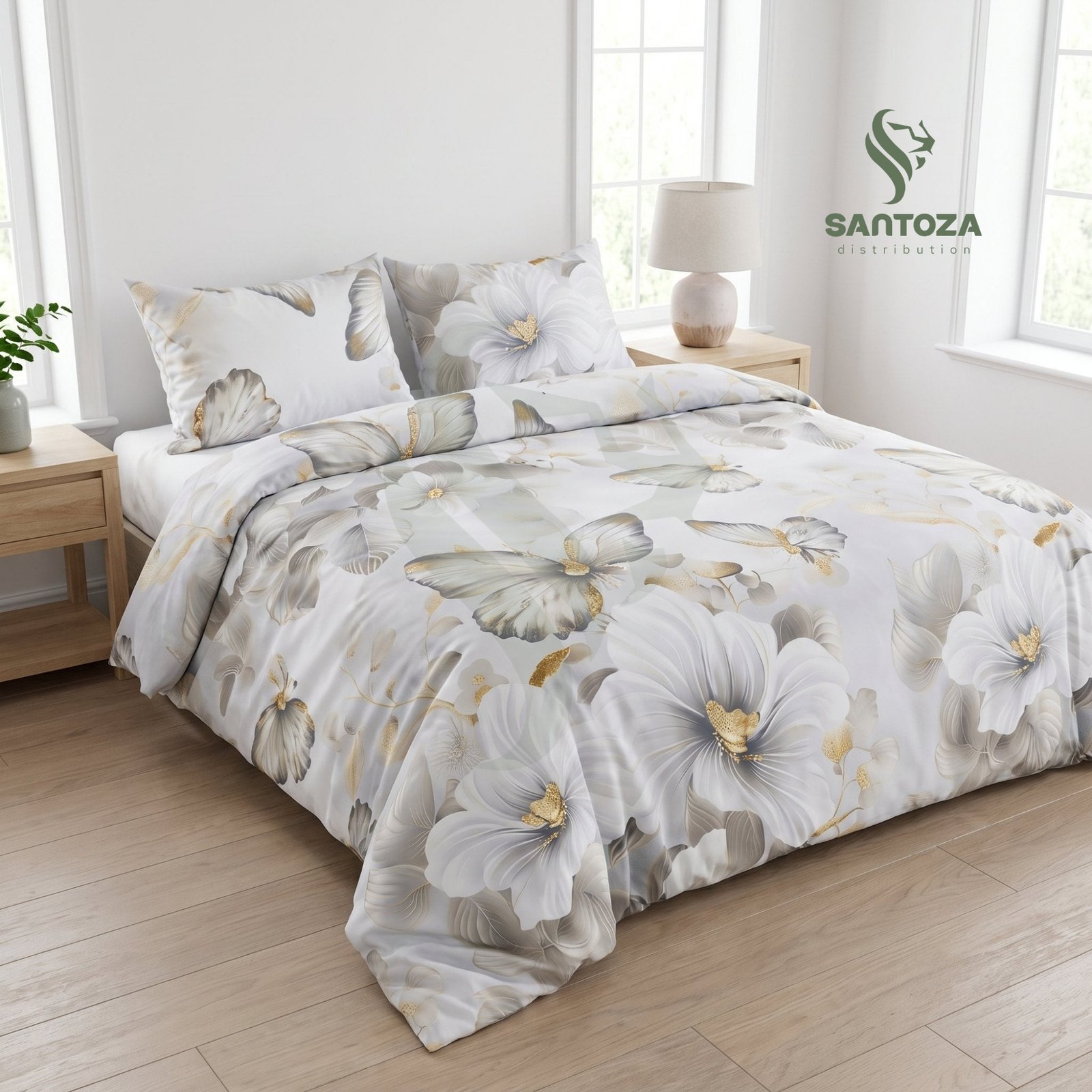 Housse de couette jacquard Diamond Bleu